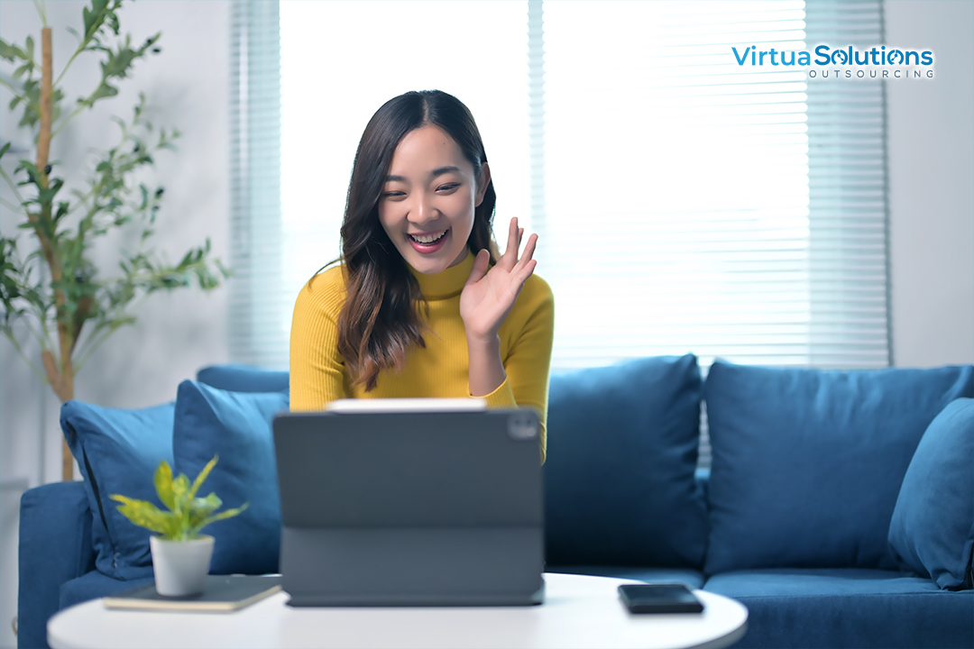 Remote workers on a video meeting