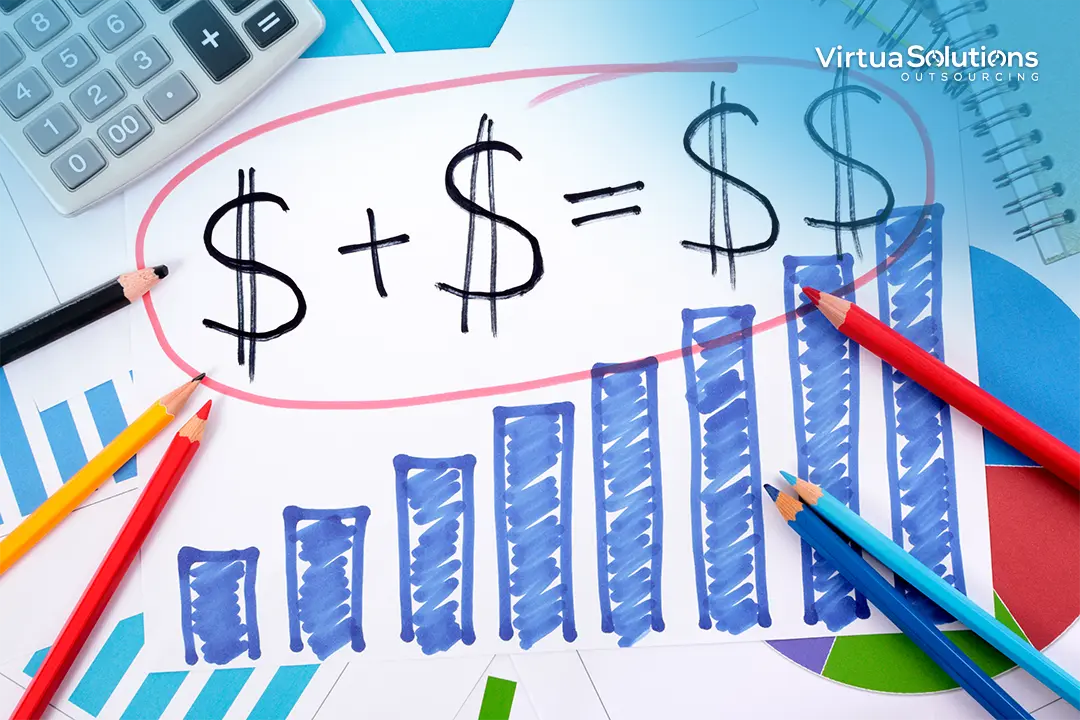 handdrawn graph with dollar signs