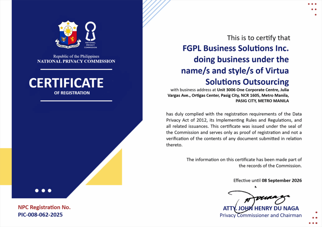 NPC registration certificate
