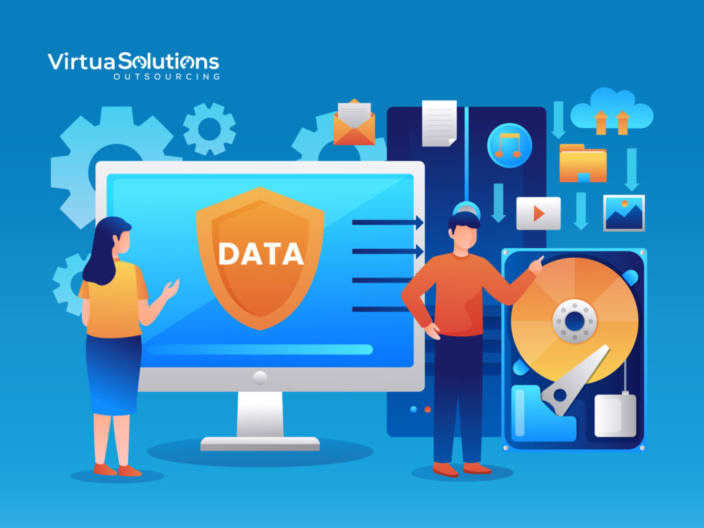 Secure business data management illustration