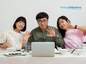Remote team virtual meeting call