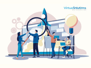 Team collaborating on startup launch