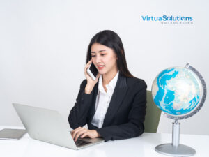 Employee making a call