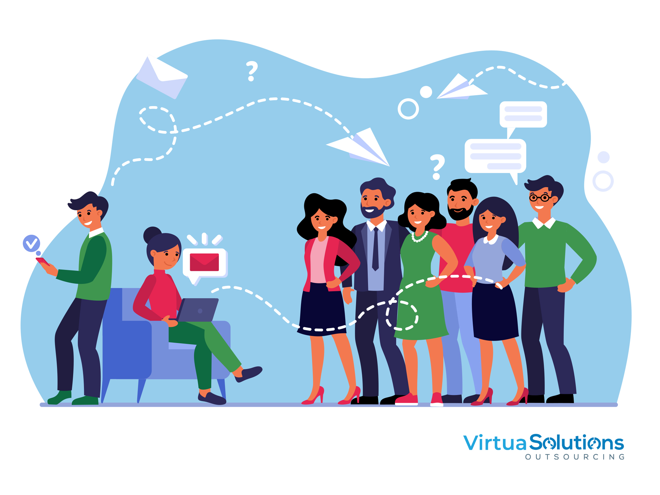 Virtua team communicating through channels